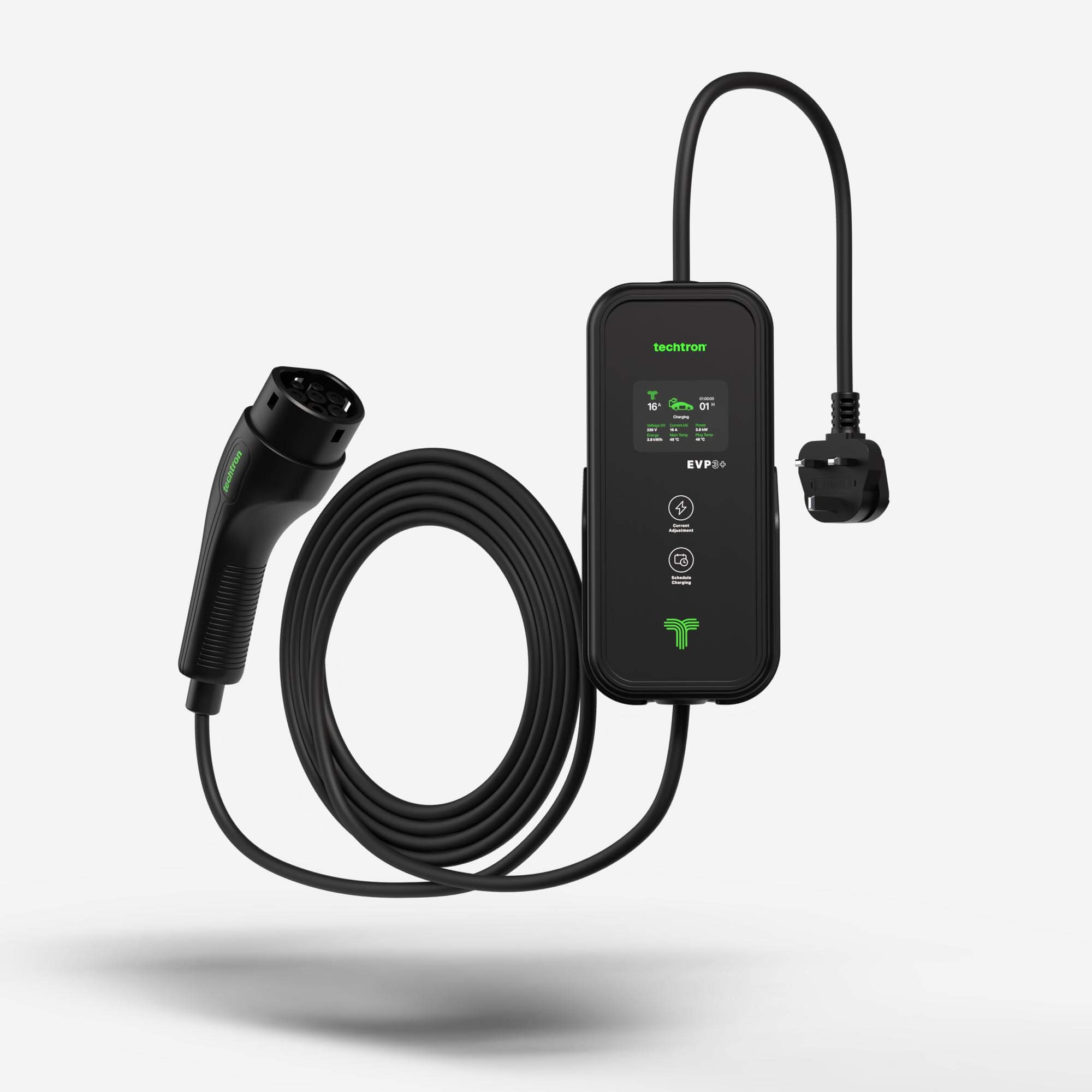 techtron EVP3/3+ Bluetooth + Wi-Fi (3.6 kW, Level 1, Type 2) Portable ev-Charger techtron